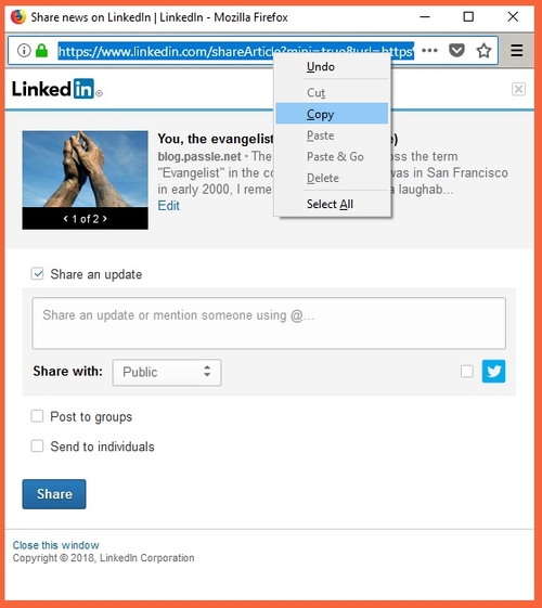 How to clear LinkedIn cache on my Passle posts