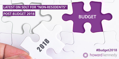 What's the latest about the SDLT surcharge for non-residents post-budget 2018?