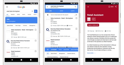 Google for Jobs open in the UK