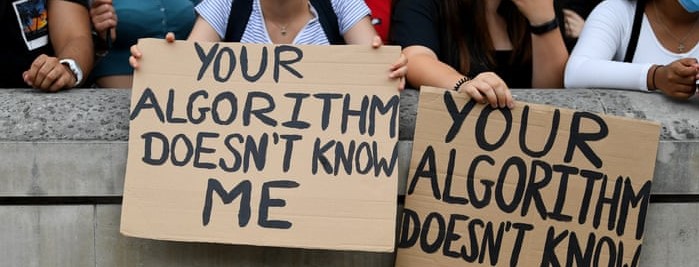 Students protest grades given by the government's algorithm-based marking solution