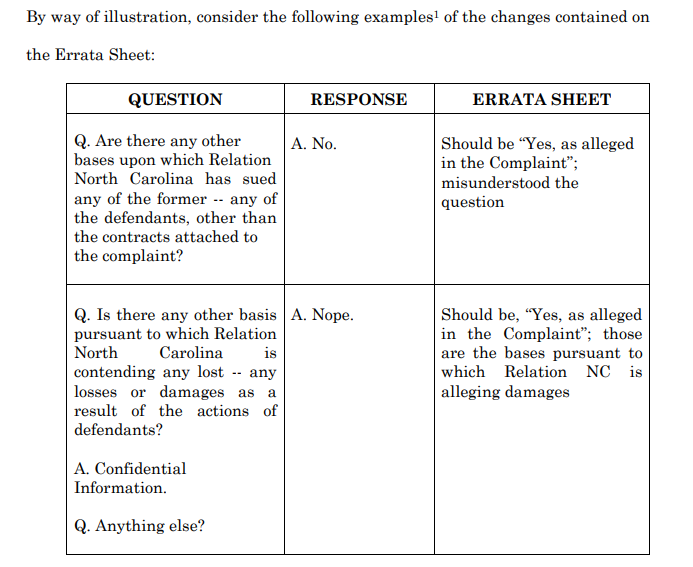 Substantive Changes to Testimony in an Errata Sheet? Not so Fast, says ...