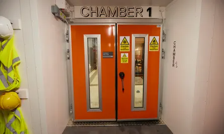 One of the temperature-controlled chambers that contain the houses.